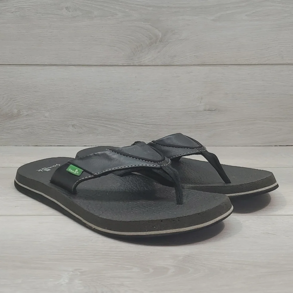 Sanuk Mens Comfort Sandals Flip Flop Flats shoes sz 8